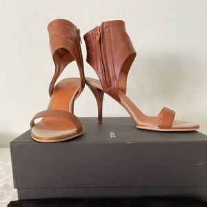 Vince Ankle Cuff Sandals Heels Brown,8 side zipper
